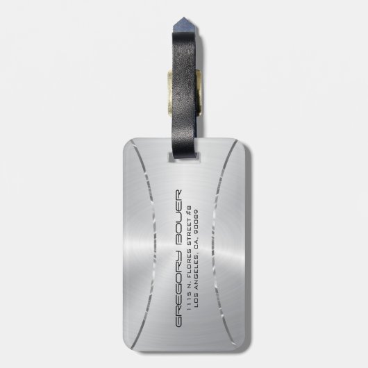 Silver Background Silver Strees accent Bagagelabel (Achterkant verticaal)
