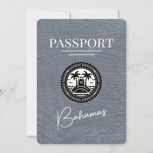 Silver Bahamas Passport Bewaar de datum Save The Date (Voorkant)