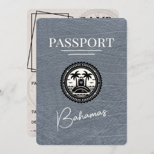 Silver Bahamas Passport Bewaar de datum Save The Date