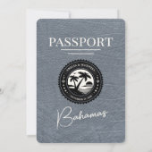 Silver Bahamas Passport Wedding Invitation Kaart (Achterkant)