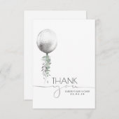 Silver Balloon Greenery Baby shower Bedankt (Voorkant / Achterkant)