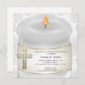 Silver Baptism Candle Kaart (Voorkant / Achterkant)