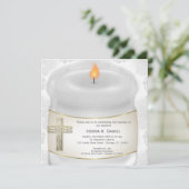 Silver Baptism Candle Kaart (Staand voorkant)