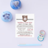 Silver Baseball Bat & Gear Baseball Camp Advert Flyer (Enkel)