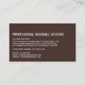 Silver Baseball Bat & Gear, Baseball Player, Coach Visitekaartje (Achterkant)