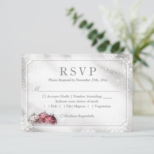 Silver Baubles Snowflakes Noël Fête RSVP (Debout devant)