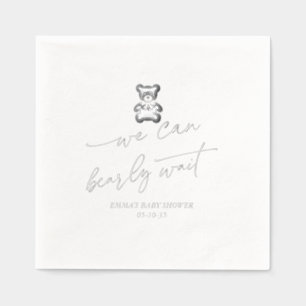 Silver Beerly wacht - Cute Baby Boy shower Feest Folie Servetten