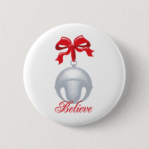 Silver Bell Believe Ronde Button 5,7 Cm