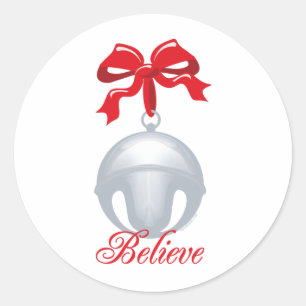 Silver Bell Believe Ronde Sticker
