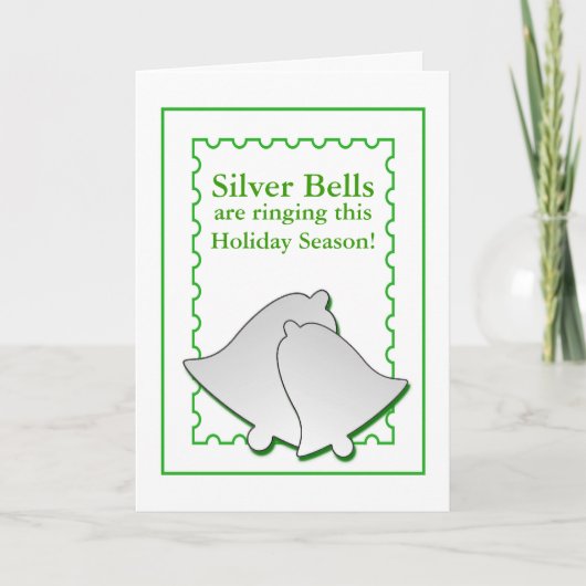 Silver Bells aangepaste kerstKaart Feestdagen Kaart (Voorkant)