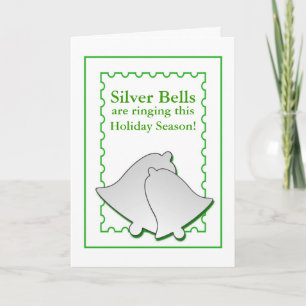 Silver Bells aangepaste kerstKaart Feestdagen Kaart