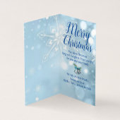 Silver Bells Blue Modern Holly Waterverf Kaart (Binnen)
