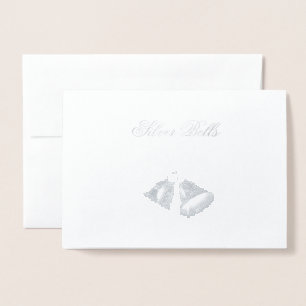 Silver Bells Gold Foil Christmas Kaart