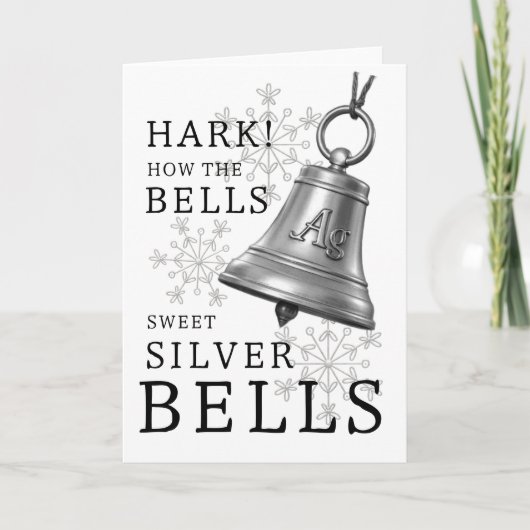 Silver Bells Periodic Table Kerstscience Snow Feestdagen Kaart (Voorkant)