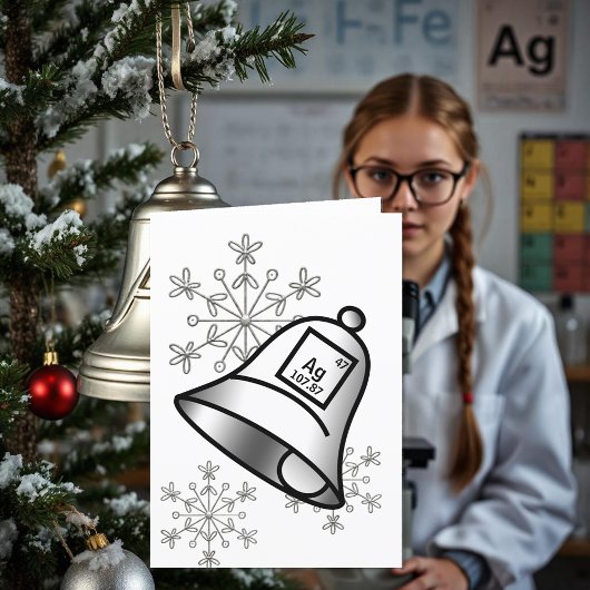 Silver Bells Periodic Table Kerstscience Snow Feestdagen Kaart