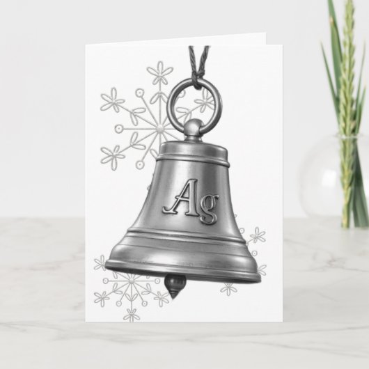 Silver Bells Periodic Table Kerstscience Snow Feestdagen Kaart (Voorkant)