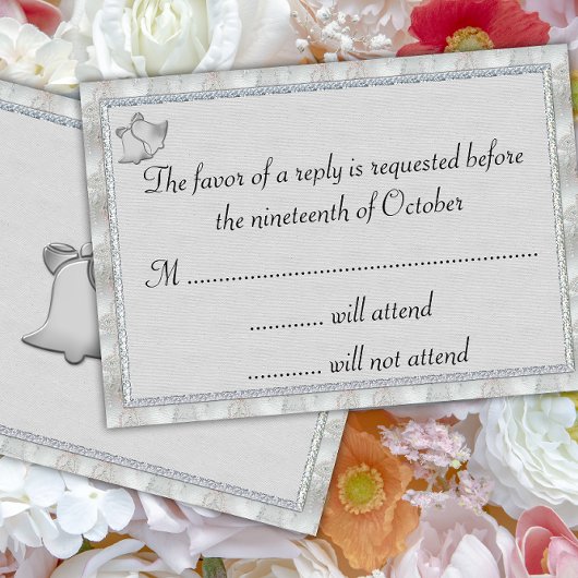 Silver Bells Wedding RSVP Kaartje