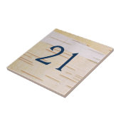 Silver Birch Bark House Number Tile Tegeltje (Zijkant)