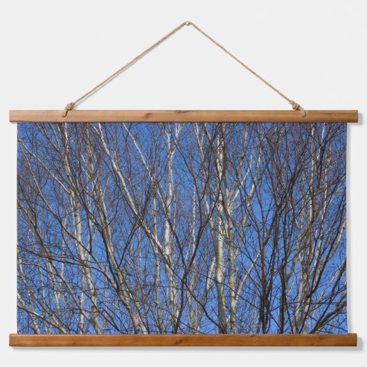Silver Birch Branches 02 Hangend Wandkleed (Voorkant)