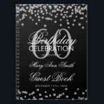 Silver Black 60e Anniversaire Livre d'hôtes Confet<br><div class="desc">Elégante 60e fête d'anniversaire Parties scintillant d'argent Confetti sur modèle noir. Facile à utiliser et facile à personnaliser. Commandez aujourd'hui !</div>