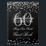 Silver Black 60e Anniversaire Livre d'hôtes Confet<br><div class="desc">Elégante 60e fête d'anniversaire Parties scintillant d'argent Confetti sur modèle noir. Facile à utiliser et facile à personnaliser. Commandez aujourd'hui !</div>