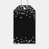 Silver Black 70th Verjaardag Dank u Confetti Cadeaulabel (Achterkant)