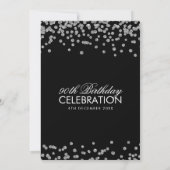 Silver Black 90th Birthday Glitter Confetti Kaart (Achterkant)