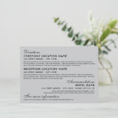 Silver Black Art Deco Weddenschap Informatie Informatiekaartje (Staand voorkant)