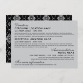 Silver Black Art Deco Weddenschap Informatie Informatiekaartje (Voorkant / Achterkant)