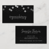Silver Black Bee Boerderij Apiary Honeycomb Visitekaartje (Voorkant / Achterkant)
