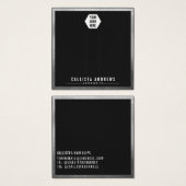 Silver Black Border Logo Hair Clips Display Kaart (Voorkant /achterkant)