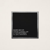 Silver Black Border Logo Hair Clips Display Kaart (Achterkant)