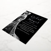 Silver Black Butterfly Dress Vrijgezellenfeest Folie Uitnodiging (Gedraaid)