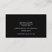 Silver Black Chef Kitchen Tools Glitter Faux Visitekaartje (Achterkant)