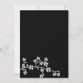 Silver & Black Cherry Blossom Elegant Wedding 5x7 Kaart (Achterkant)