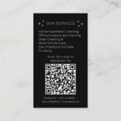Silver Black Cleaning Service Maid QR Code Logo Visitekaartje (Achterkant)