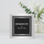 Silver Black Corporate Black Stropdas Fondsenwervi Kaart (Staand voorkant)