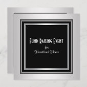 Silver Black Corporate Black Stropdas Fundraising Kaart (Voorkant / Achterkant)