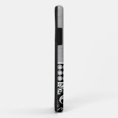 Silver Black Damask Name Monogram iPhone 5 Hoesje (Achterkant/rechts)