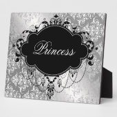 Silver Black Damask Princess Fotoplaat (Zijkant)