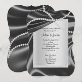 Silver Black diamond strand elegant bruiloft Kaart (Voorkant / Achterkant)