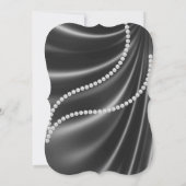 Silver Black diamond strand elegant bruiloft Kaart (Achterkant)