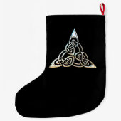 Silver Black Driangle Spirals Celtic Knot Design Grote Kerstsok (Achterkant)