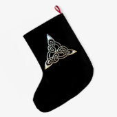 Silver Black Driangle Spirals Celtic Knot Design Grote Kerstsok (Achterkant (Hangend))