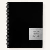 Silver Black Elegant Simple Professional Name Notitieboek (Voorkant)