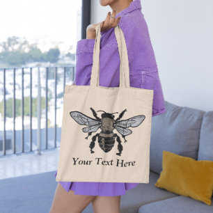 Silver Black en Gold Sparkle Bee Canvas tas