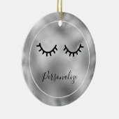 Silver Black Eyelashes Keramisch Ornament (Rechts)