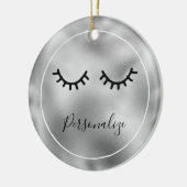 Silver Black Eyelashes Keramisch Ornament (Links)
