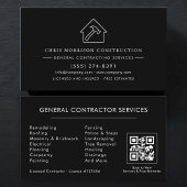 Silver Black General Contractor QR Code Visitekaartje