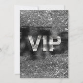 Silver Black Glam Chic Club VIP Party Invitations (Devant)